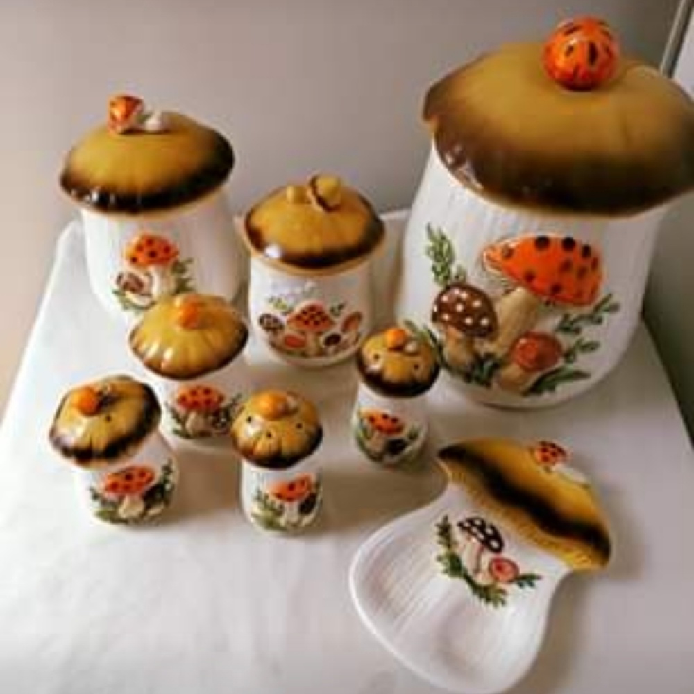 Vintage Collectable Mushroom Kitchen Jars
